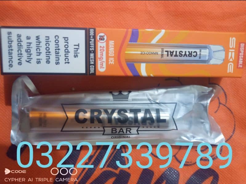 Disposable Vape Crystal original mango ice 600 Puffs pod 1