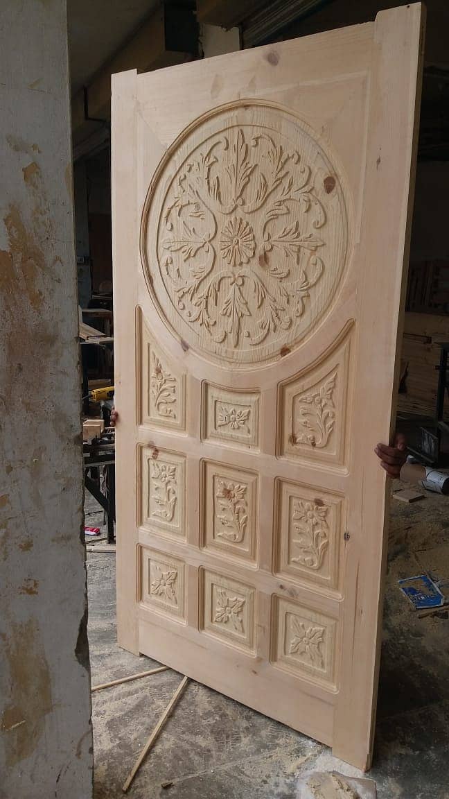 Solid wood Doors/لکڑی کے دروازے All type Of Doors, LifeTime Warranty 7