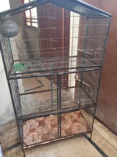 Birds Iron Cage with Egg Pots