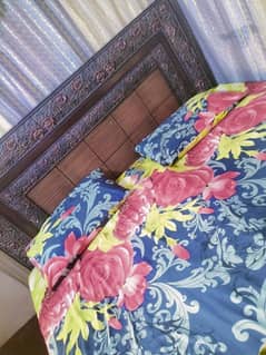 double wooden bed