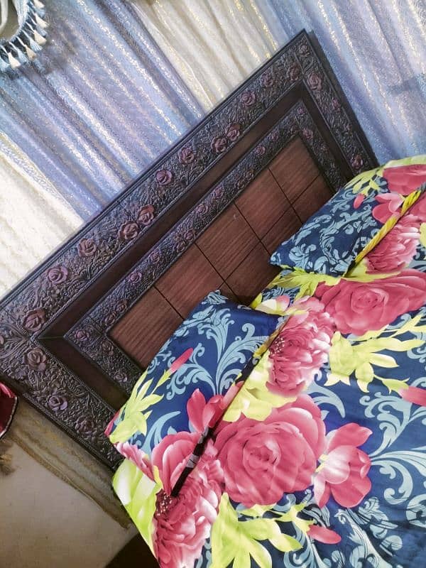 double wooden bed 2