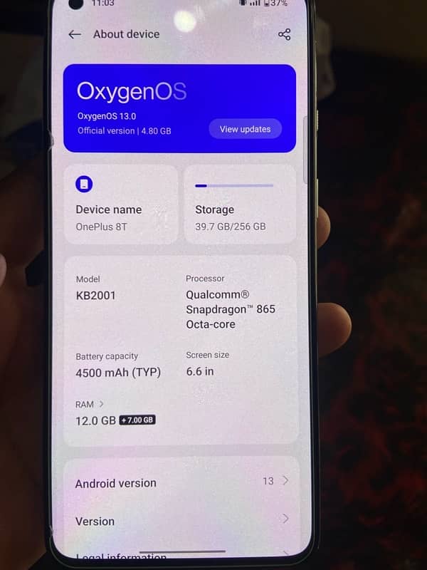 oneplus8t 10/10 only Mobil 12/256gb dull sim 0