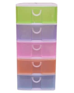 Affordable Multi-Color Plastic Drawer in 5 Portions