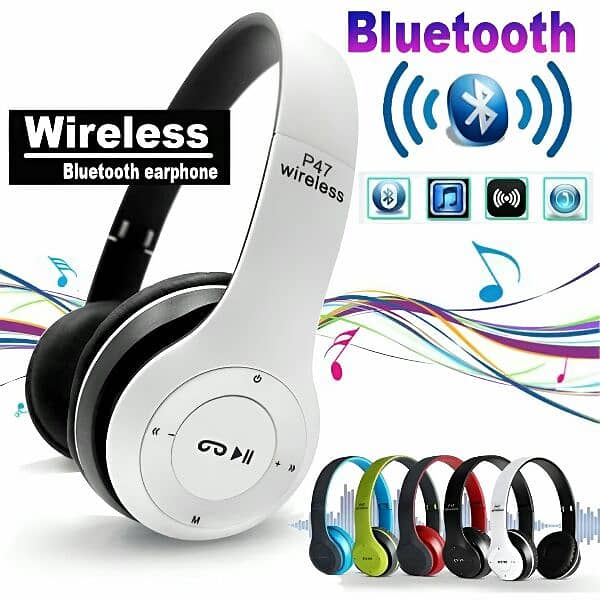 P47 Wireless Foldable Headset with Mic compaible for all Android 6