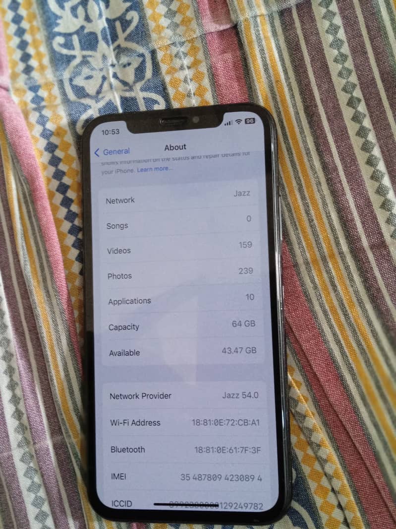 iPhone X  64gb Face ID ban hai battery change sim working hai all okay 0