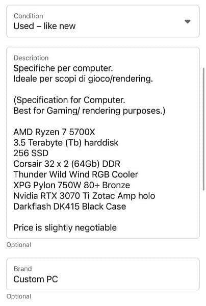 Gaming Custom PC for sale 0