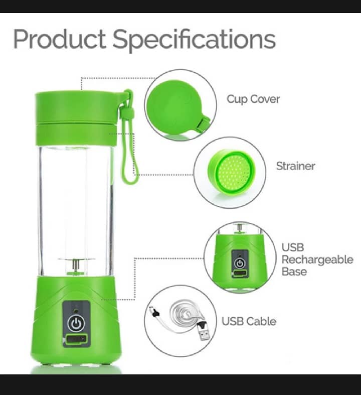 USB Chargeable Juicer 380ml 1