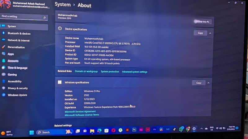 DELL PRECISION I7 6TH GEN 4K TOUCH DISPLAY 4