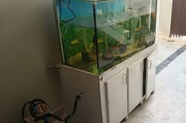 3.5 ft Aquarium with wooden stand with cupboard