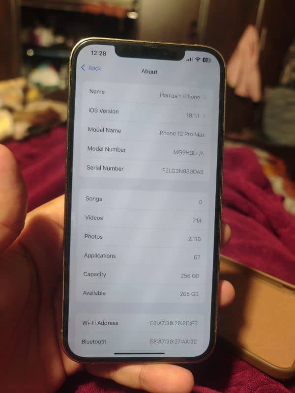 Iphone 12 pro max 256gb FU sim working 6