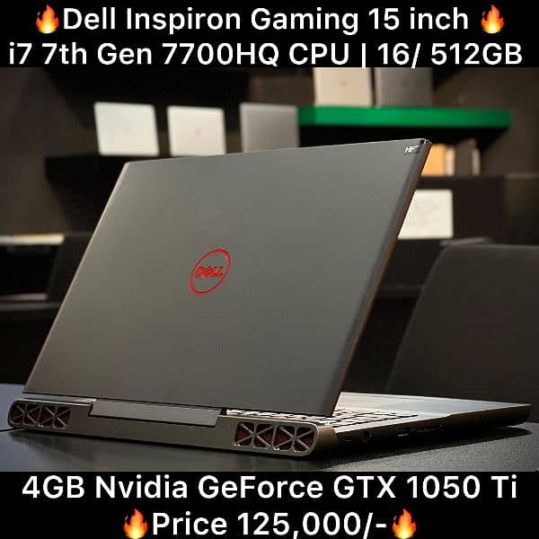 Dell Inspiron Gaming 15 inch i7 7th Gen 7700HQ CPU 4GB GPU 16GB 512GB 0