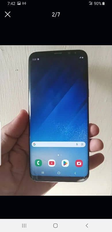 Galaxy S8+ single sim PTA official 4/64 1 dot glass crack all ok 0