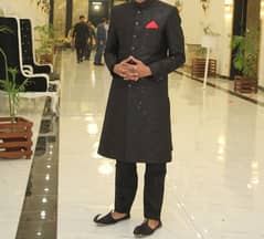 Black Sherwani for sale like new