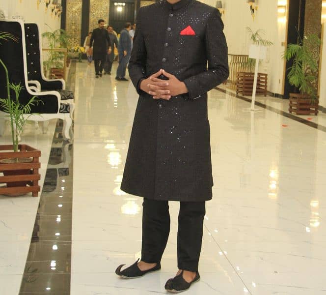 Black Sherwani for sale like new 0