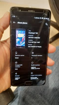 oneplus 3t 6 gb ram 64 gb rom