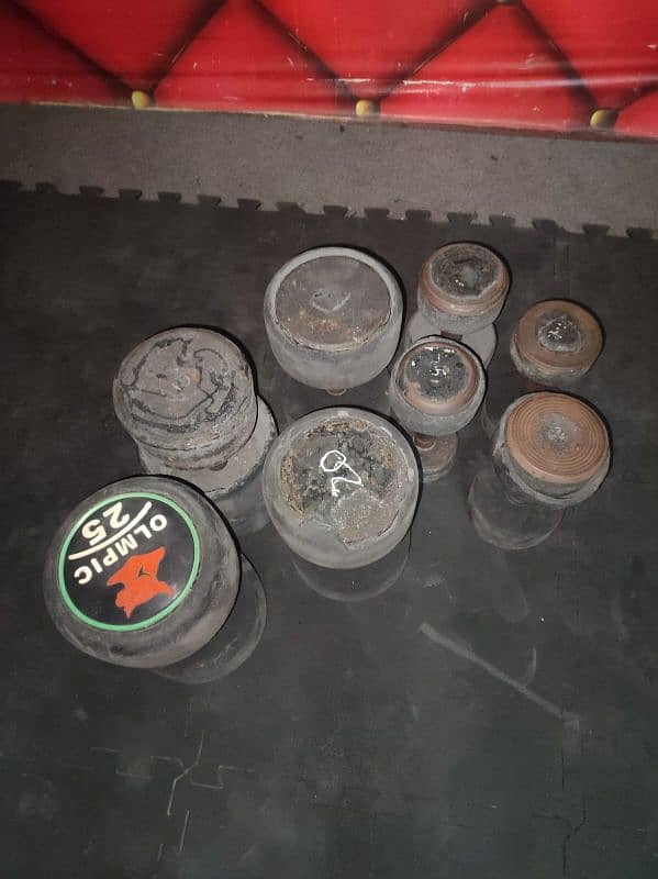 Broken rubber coated dumbbells 1