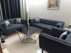 Turkish Sofa Set Grey Black + Table