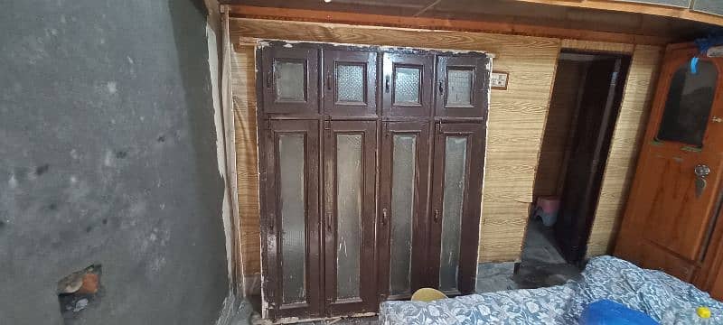 wooden window with mat glass and iron jal 2