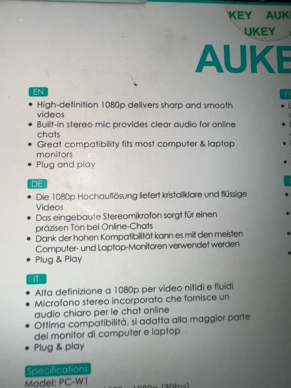 Aukey 1080P Webcam 2