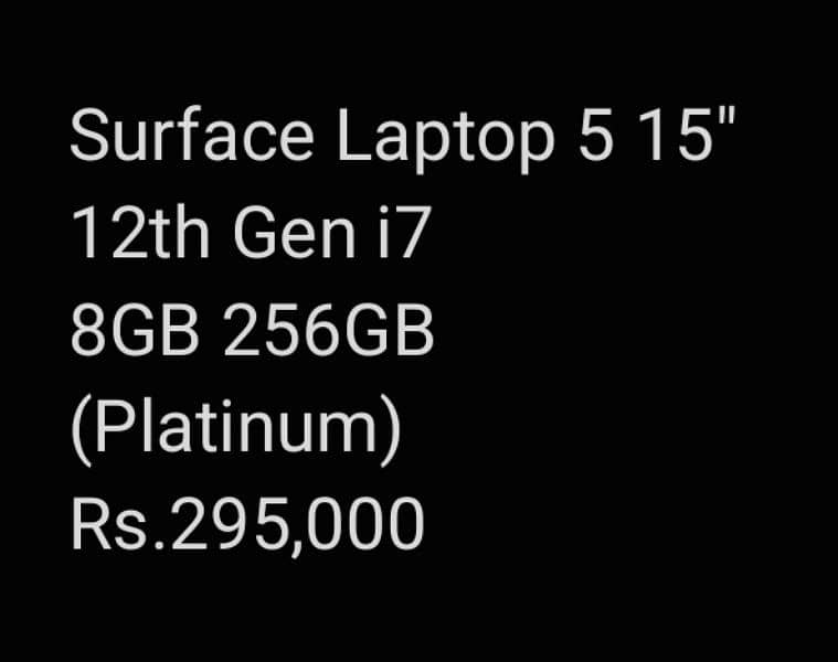 Microsoft Surface Laptop 5 15" 12th Gen i7 8GB 256GB 2