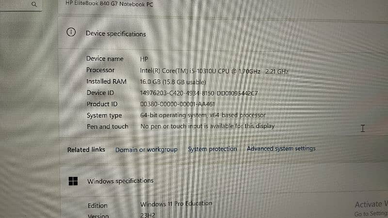 Hp Elitebook 840 G7 i5-10th generation 5