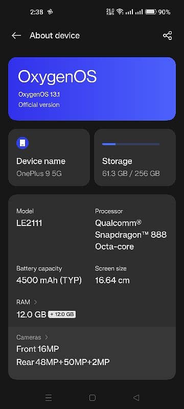 OnePlus 9 5G 12/256 dual global sim urgent sale 4