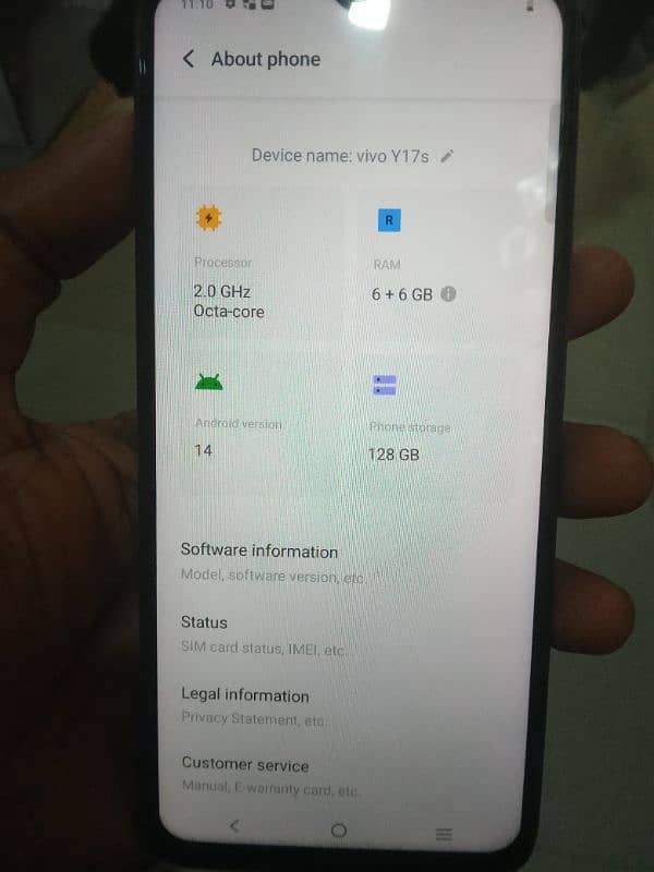 vivo y17s 6+6 /128 1