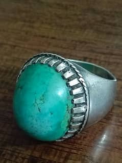 Original Feroza Stone With Chandi Ring