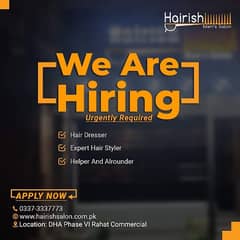 urgently Required Hair Stylist for Men salon