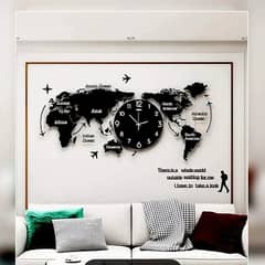 World Map Wooden Wall Clock Available