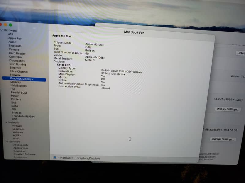 CTO Macbook pro M3 Max, 14", 64gb Ram, 1Tb Company purchased 1