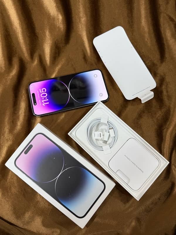 iphone 14 pro Max Dual sim (Phscl + Esim ) 256gb Deep purple Color PTA 2