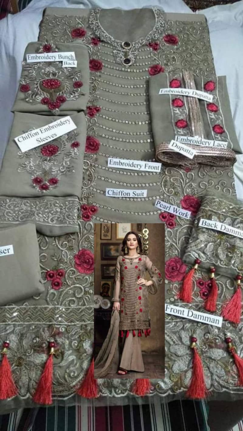 wholesale unstitched Cloth  fashion designer / ladies suit for sale 3