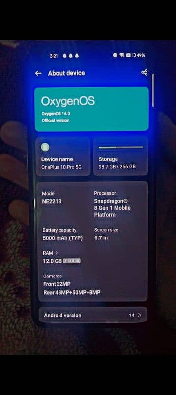 One Plus 10 pro non pta 12 / 256 3