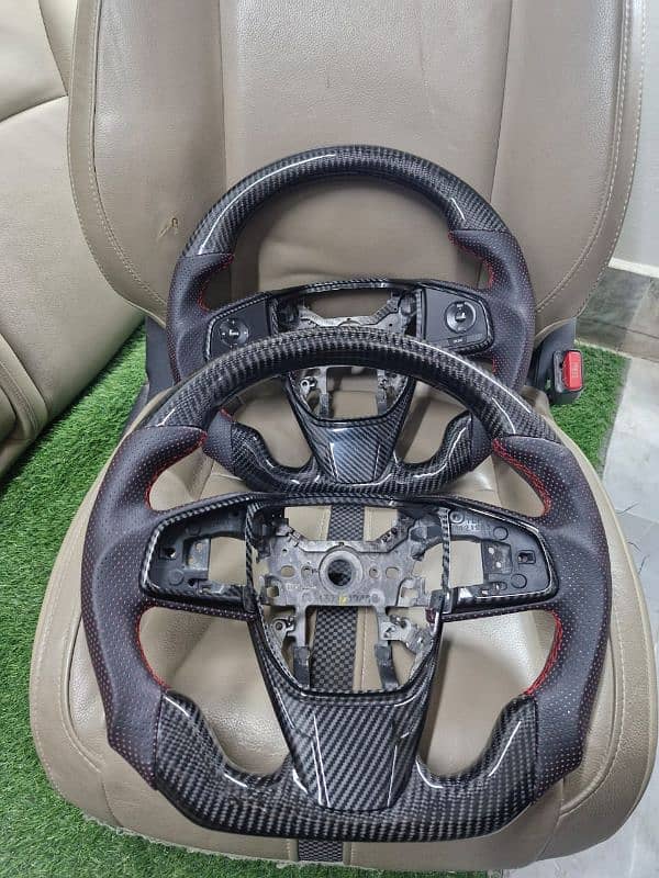 Honda civic x carbon fiber steering 1