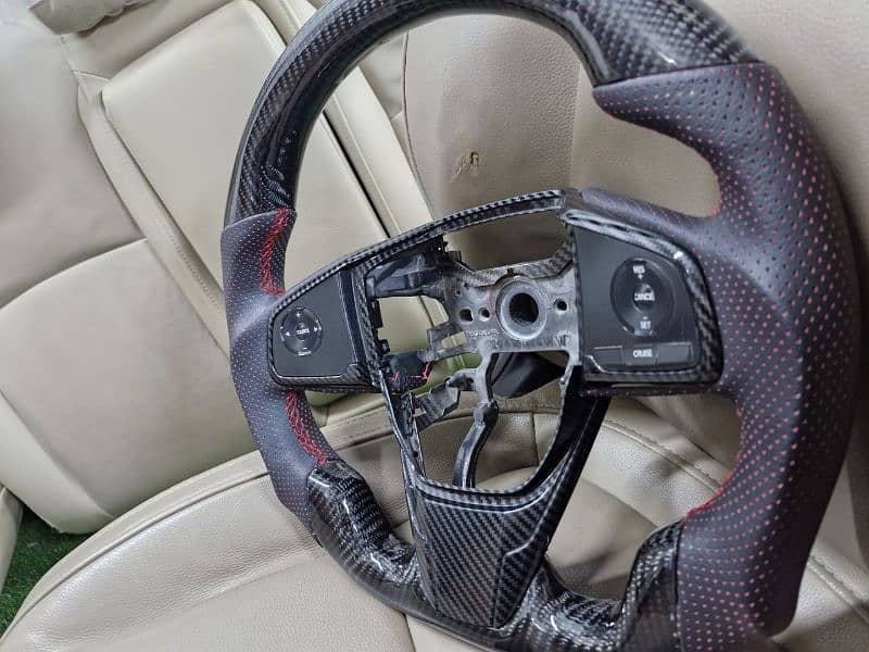 Honda civic x carbon fiber steering 3