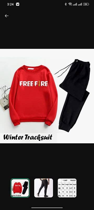 its brand new track suit December bumper offer. . . 0