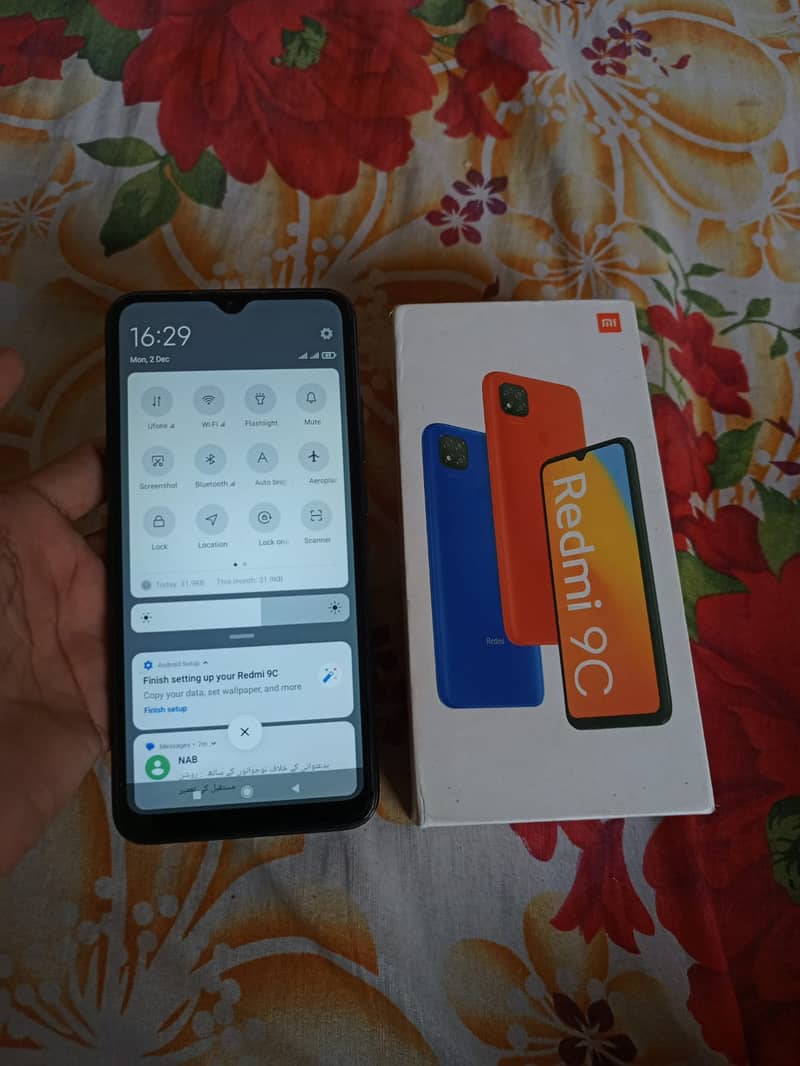 Redmi 9c 3gb 64gb with box 3