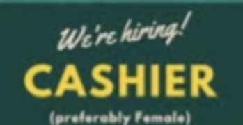 cashier job for female