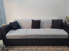 7 Seater Sofa Set in Black and Grey combination