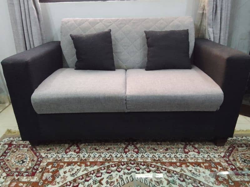 7 Seater Sofa Set in Black and Grey combination 3