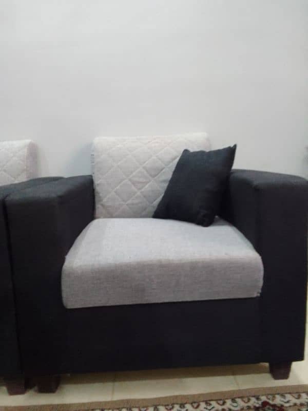 7 Seater Sofa Set in Black and Grey combination 5