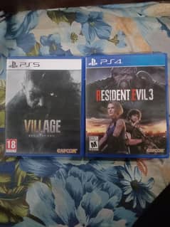 Resident Evil 8 Village Ps5, Resident Evil 3 Ps4 ( Read Description)