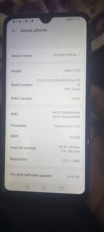 Huawei p30 lite. only back side dmg baki 10/10 1