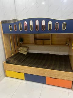 triple bunk bed with mattresses