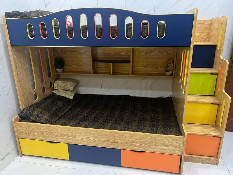 triple bunk bed with mattresses 3