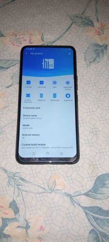 Tecno camon 15 pro 6 128 popup camera 2