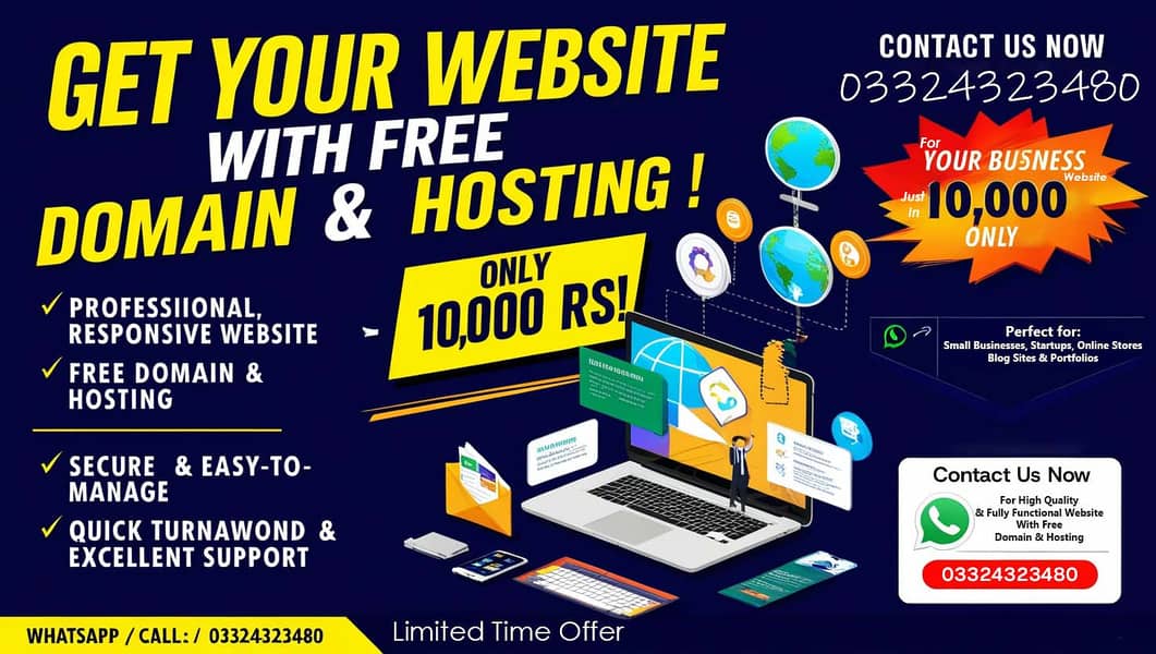 Get your Website with FREE Domain & Hosting – Only 10,000 Rs 0