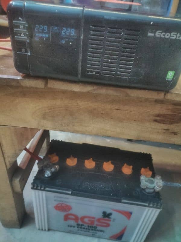 Ecostar 720 watt ups and AGS battery 100 good working 0