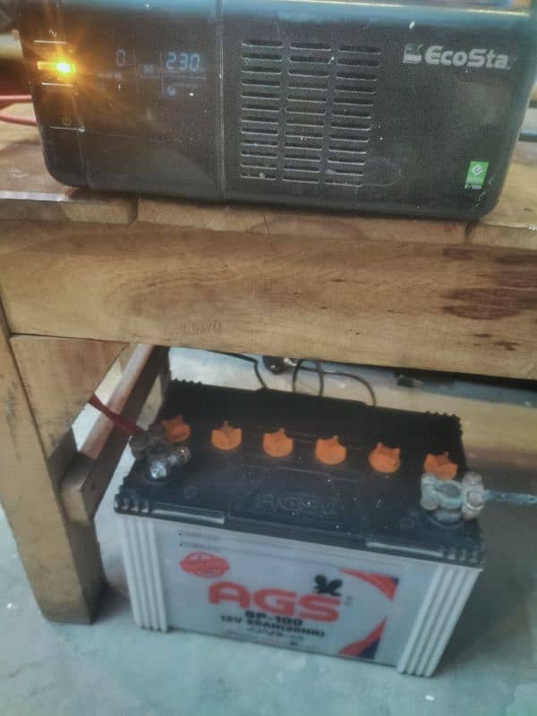 Ecostar 720 watt ups and AGS battery 100 good working 1